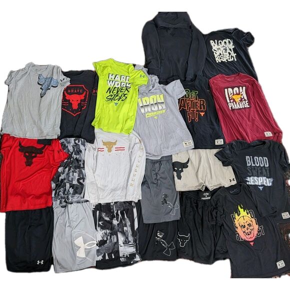 Under Armour Other - Under Armour Project Rock Boys Large Lot Shirts Shorts Hoodies Sleeveless YLG UA